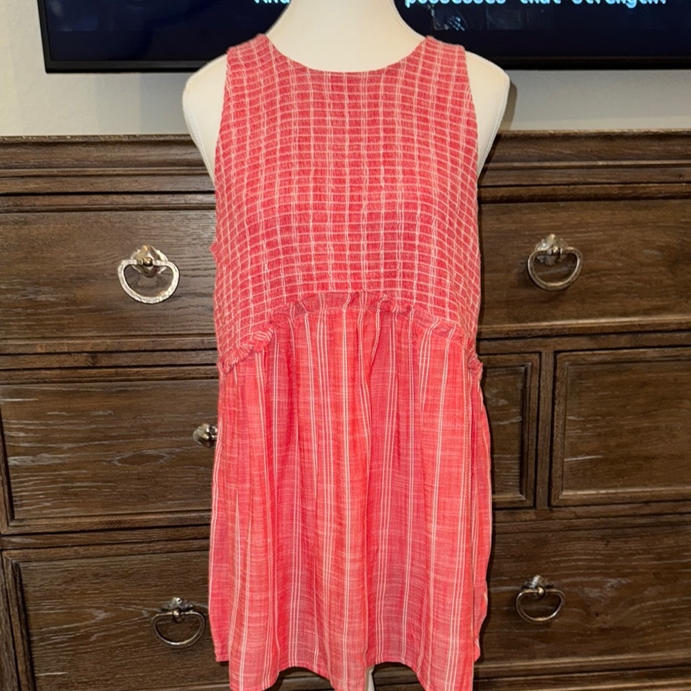 Sleeveless Pink Striped Dress maternity